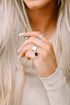 Bohemian Turquoise Rhinestone Ring Collection - Set of 8 Vintage Silver Rings