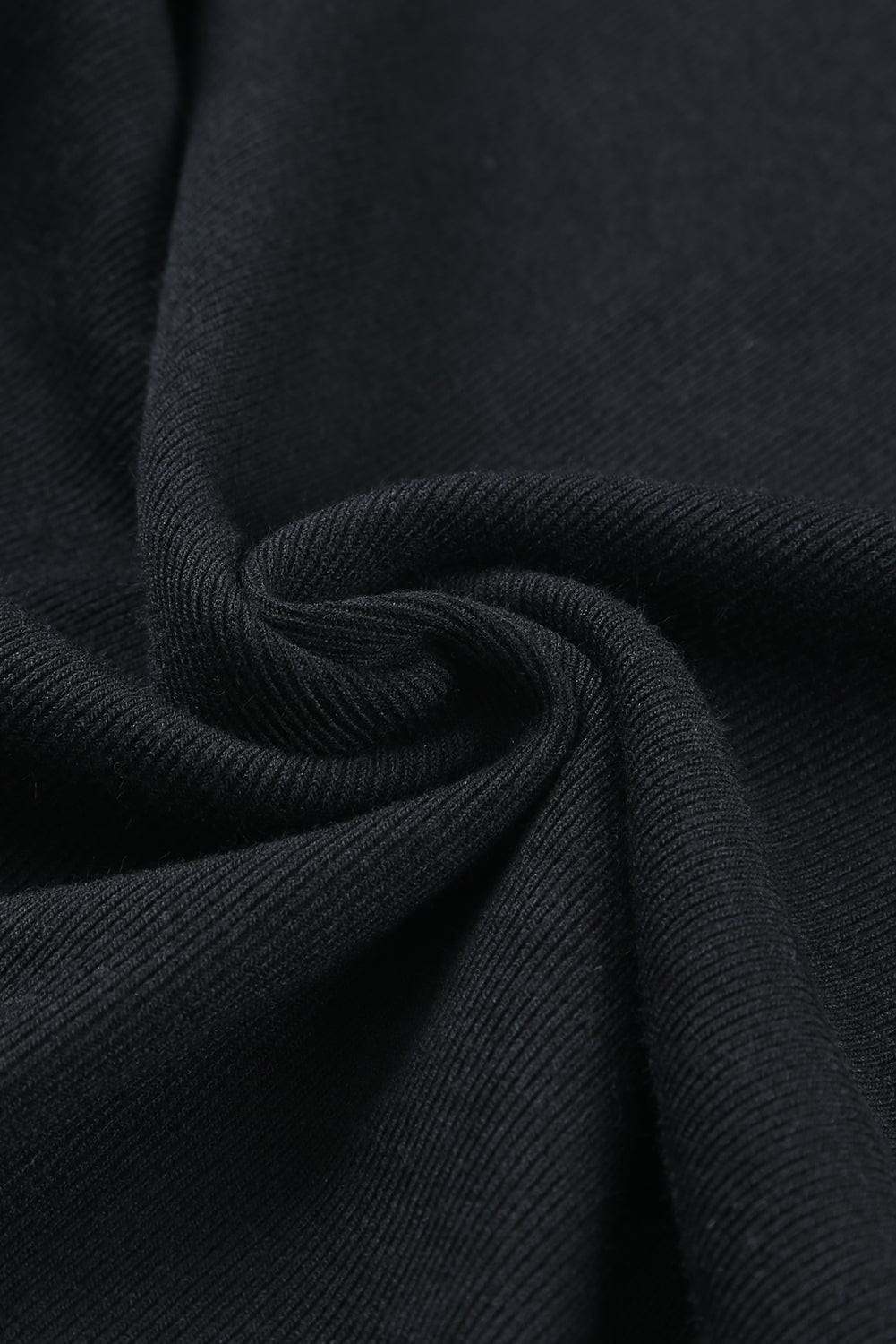 Black Scoop Neck T-Shirt with Puff Sleeves