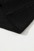 Black Scoop Neck T-Shirt with Puff Sleeves