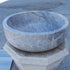 Lavabo sobre lavabo de baño de piedra natural de mármol plateado Sirius (diámetro de 16" y alto de 6")