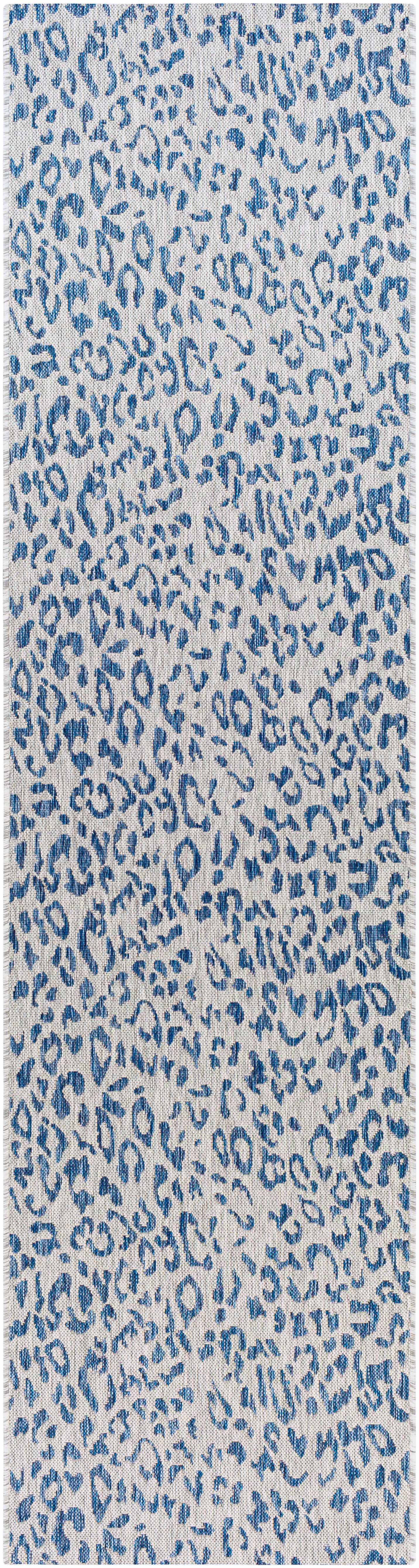 Alfombra de alto rendimiento con estampado de leopardo azul de Skipsea