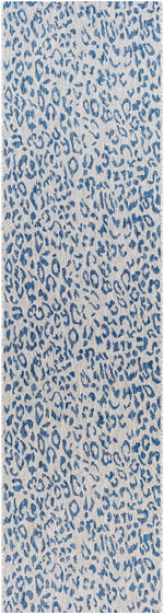 Alfombra de alto rendimiento con estampado de leopardo azul de Skipsea