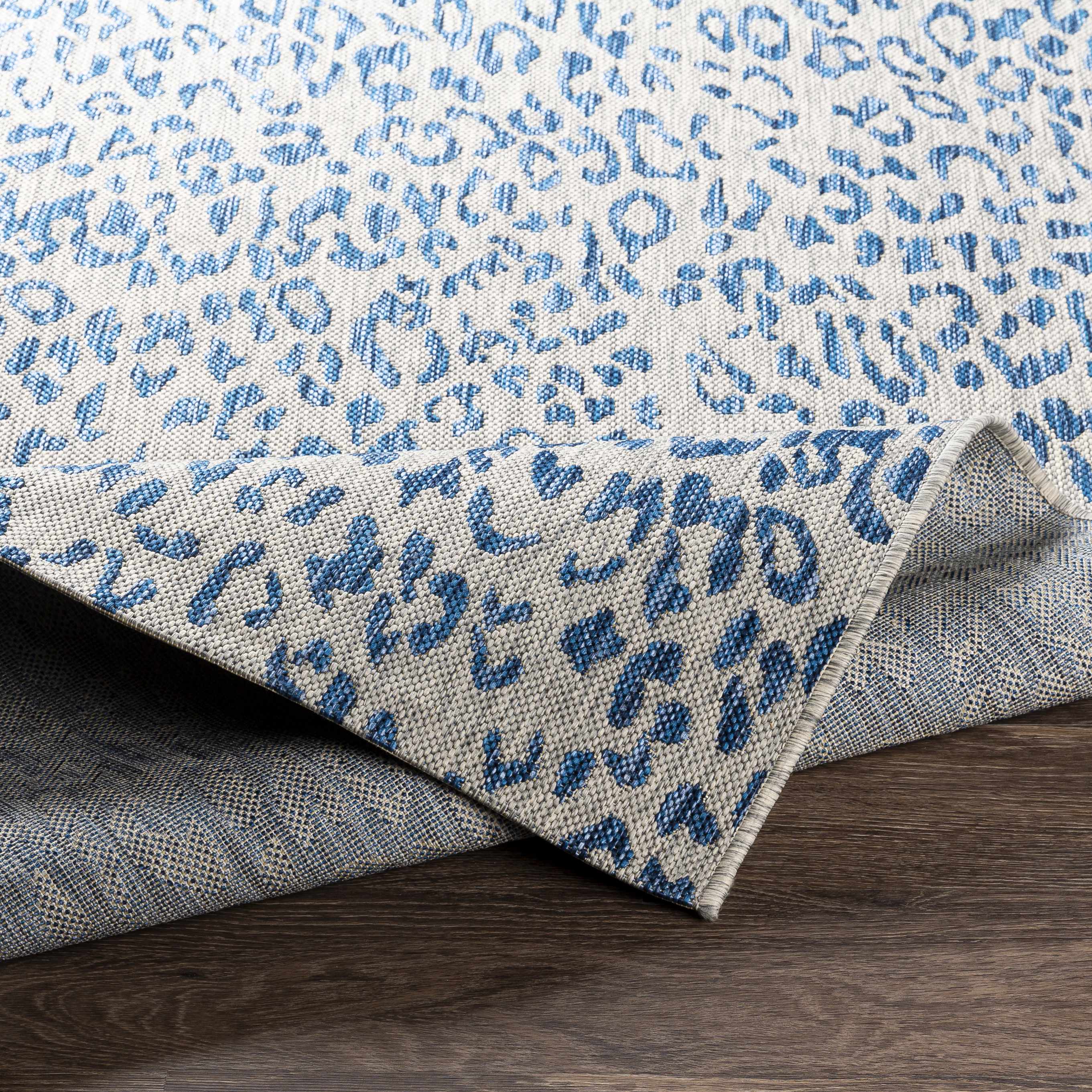 Alfombra de alto rendimiento con estampado de leopardo azul de Skipsea