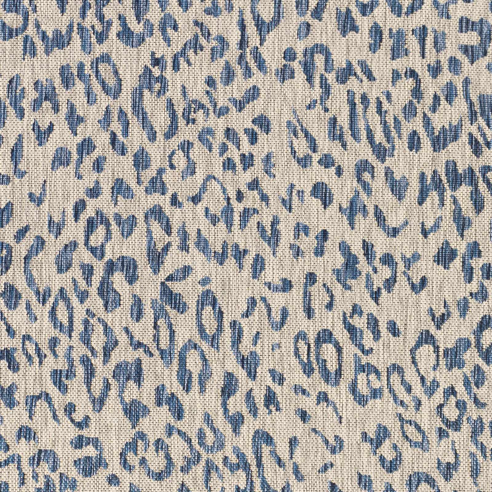 Alfombra de alto rendimiento con estampado de leopardo azul de Skipsea