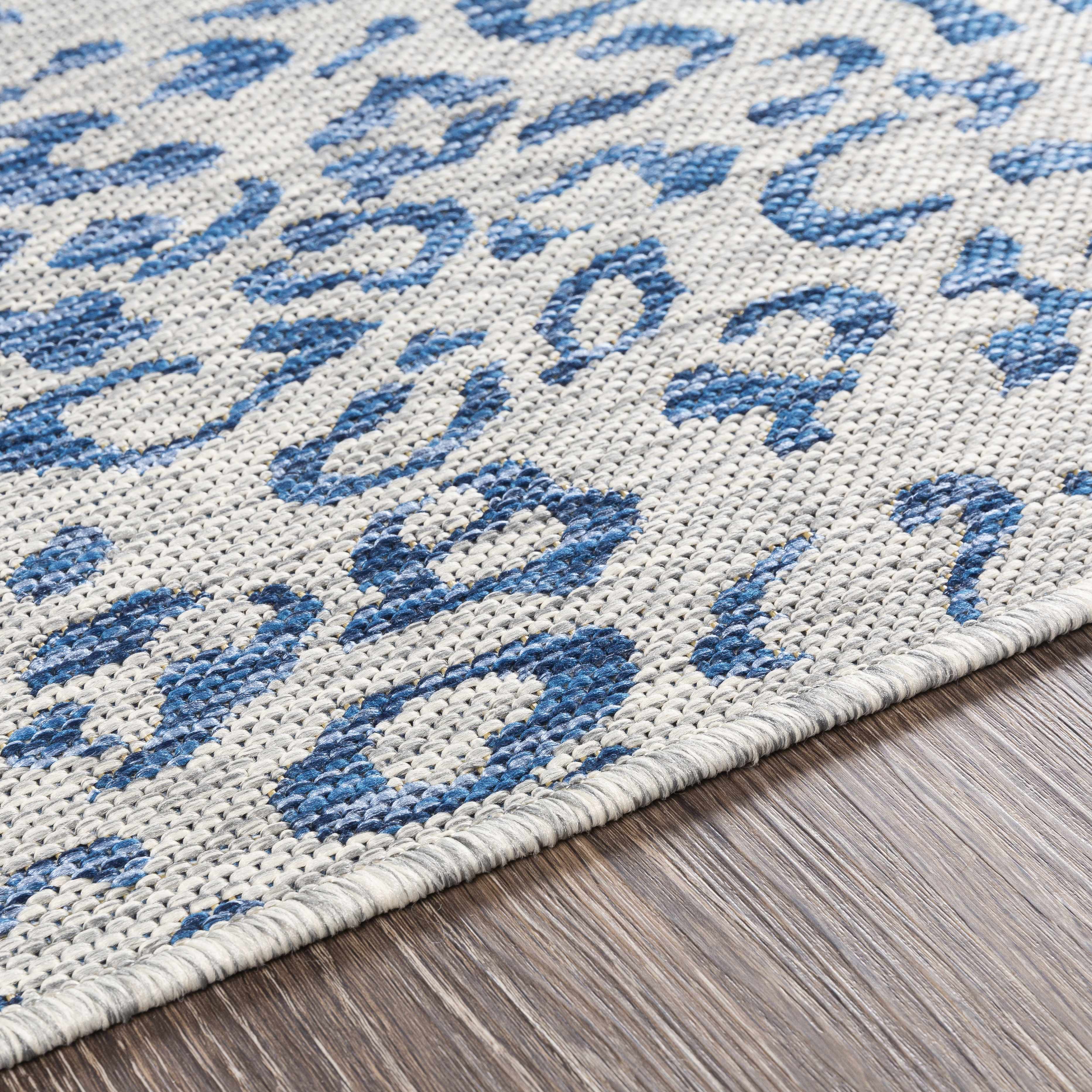 Alfombra de alto rendimiento con estampado de leopardo azul de Skipsea