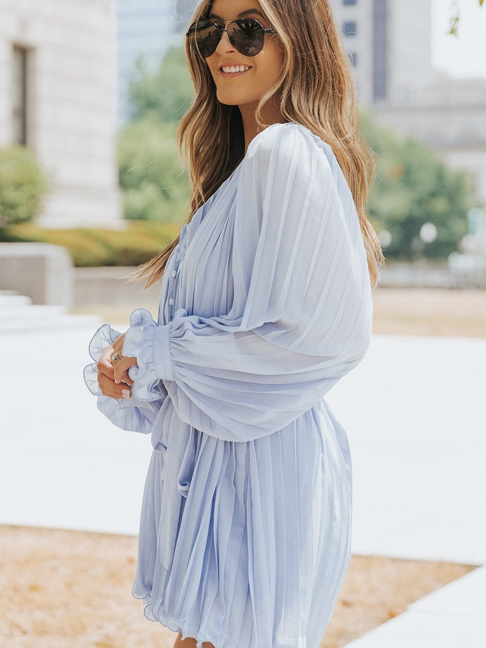 Button-Front Pleated Romper