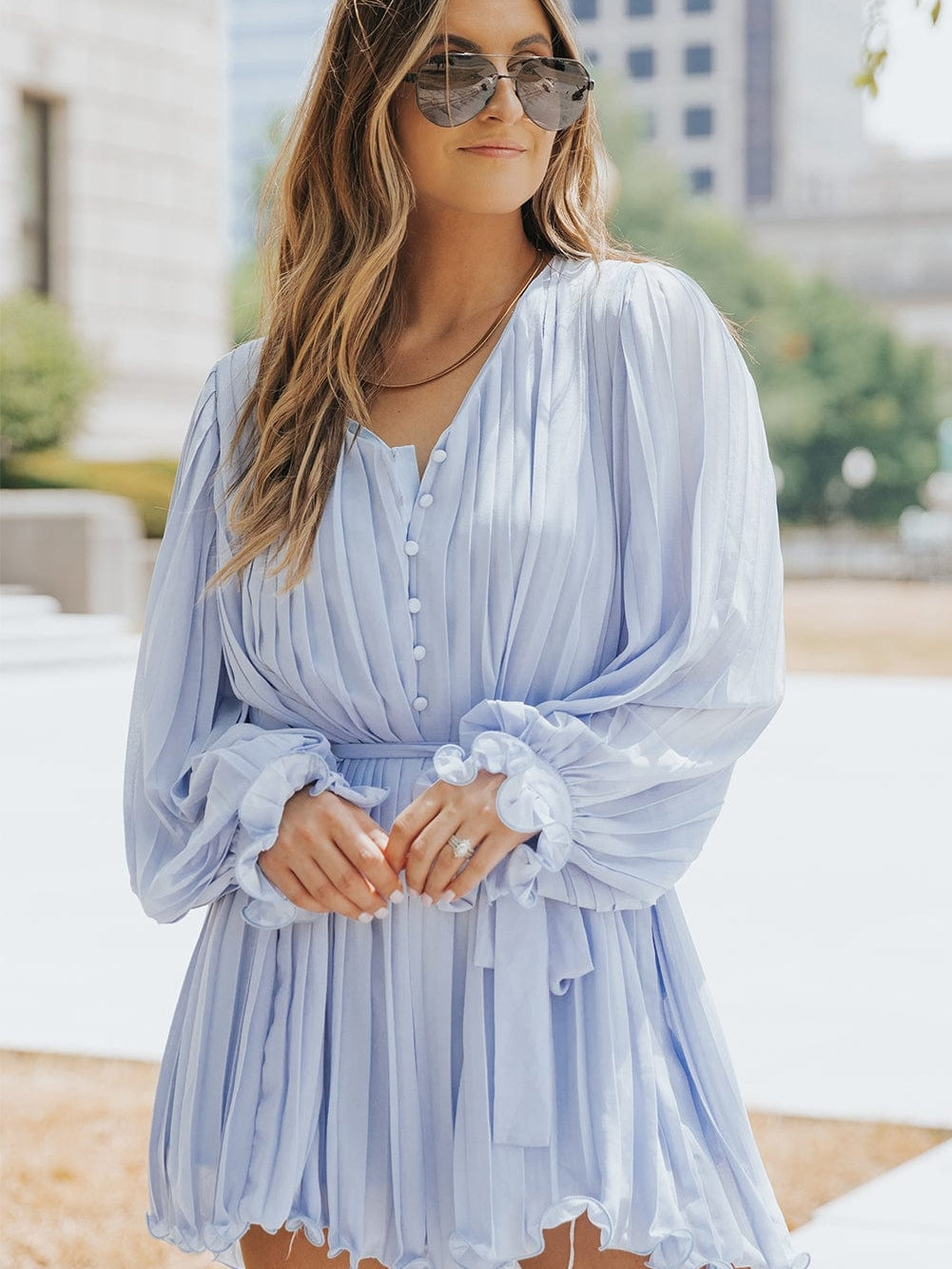 Button-Front Pleated Romper
