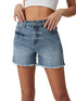 Sky Blue Distressed High Waist Denim Shorts