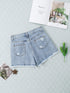 Stylish Ripped Denim Shorts with Tassels