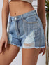 Blue Jean Shorts with Rhinestone Fringe