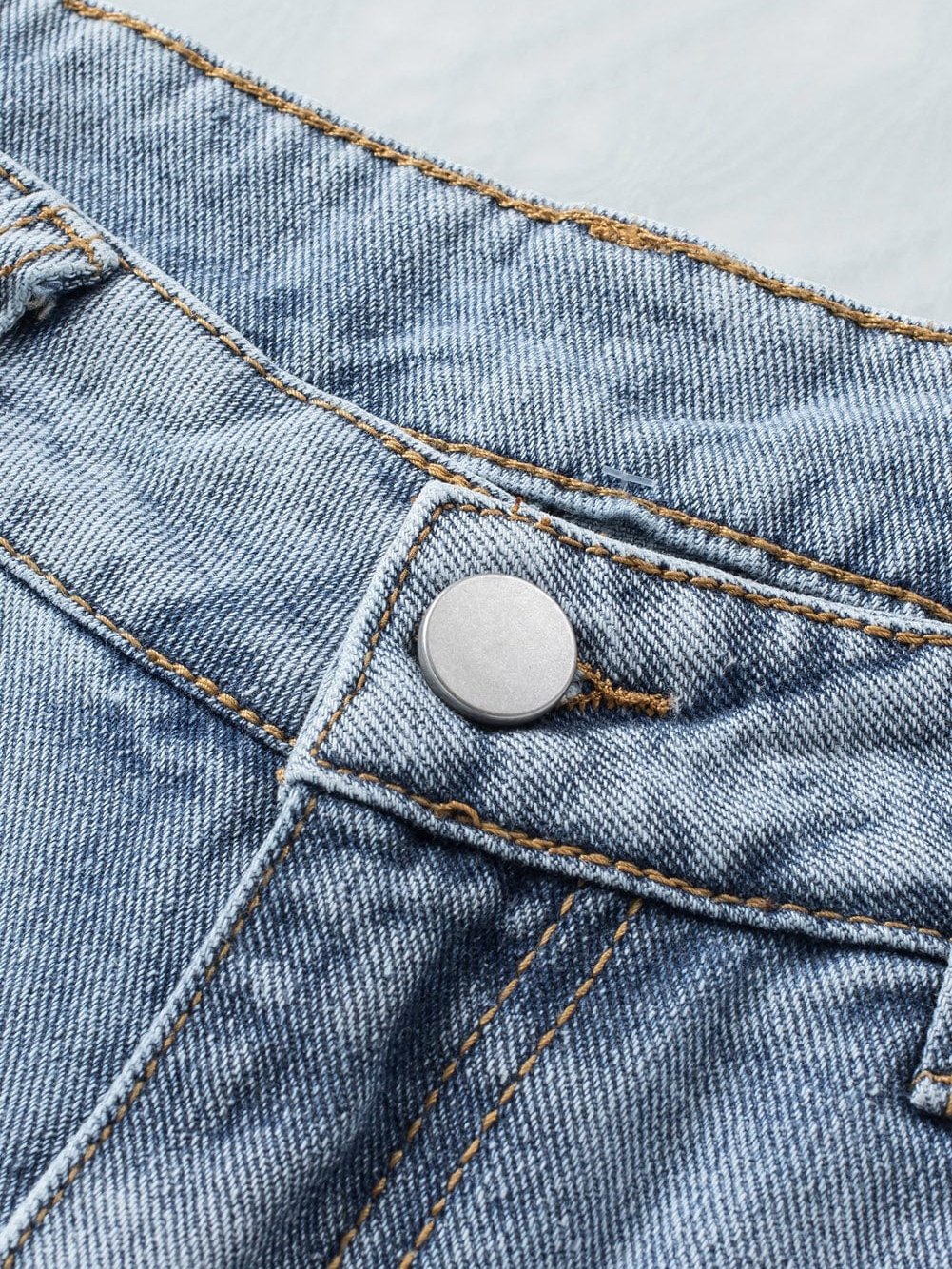 Blue Jean Shorts with Rhinestone Fringe