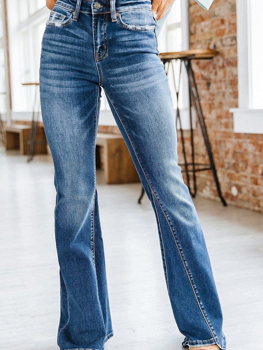 Bootcut Jeans with Center Seam