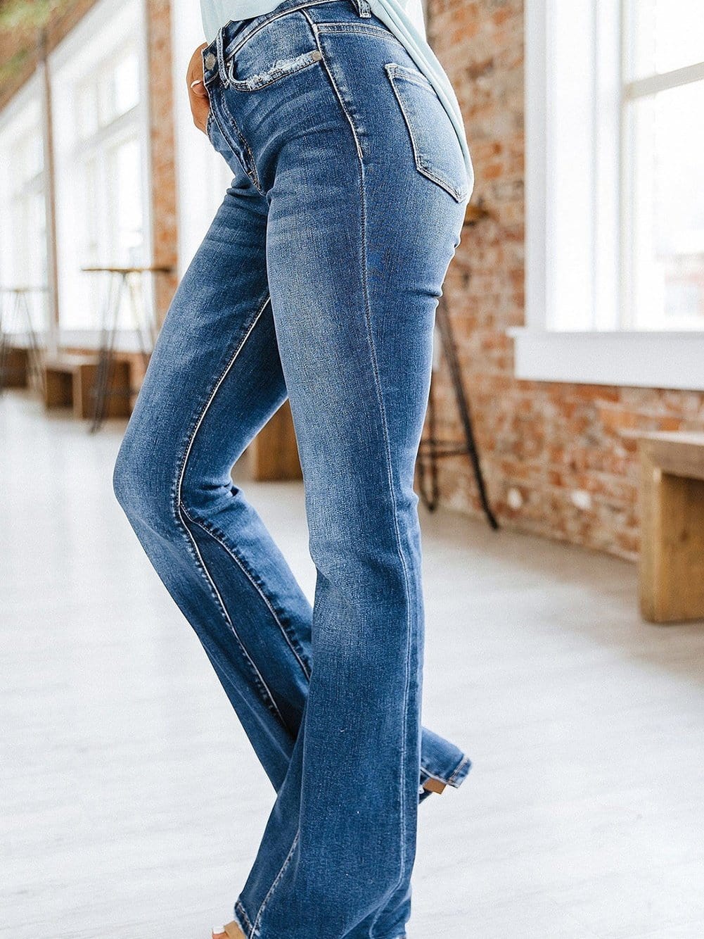 Bootcut Jeans with Center Seam