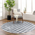 Alfombra lavable a cuadros gris Alie