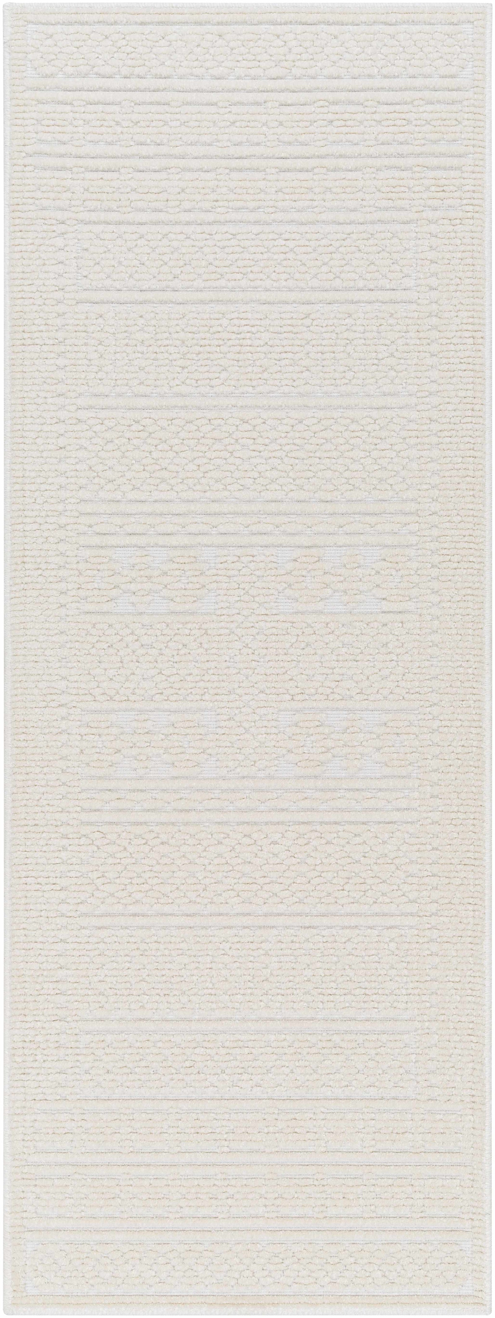 Alfombra lavable de color crema Bahar