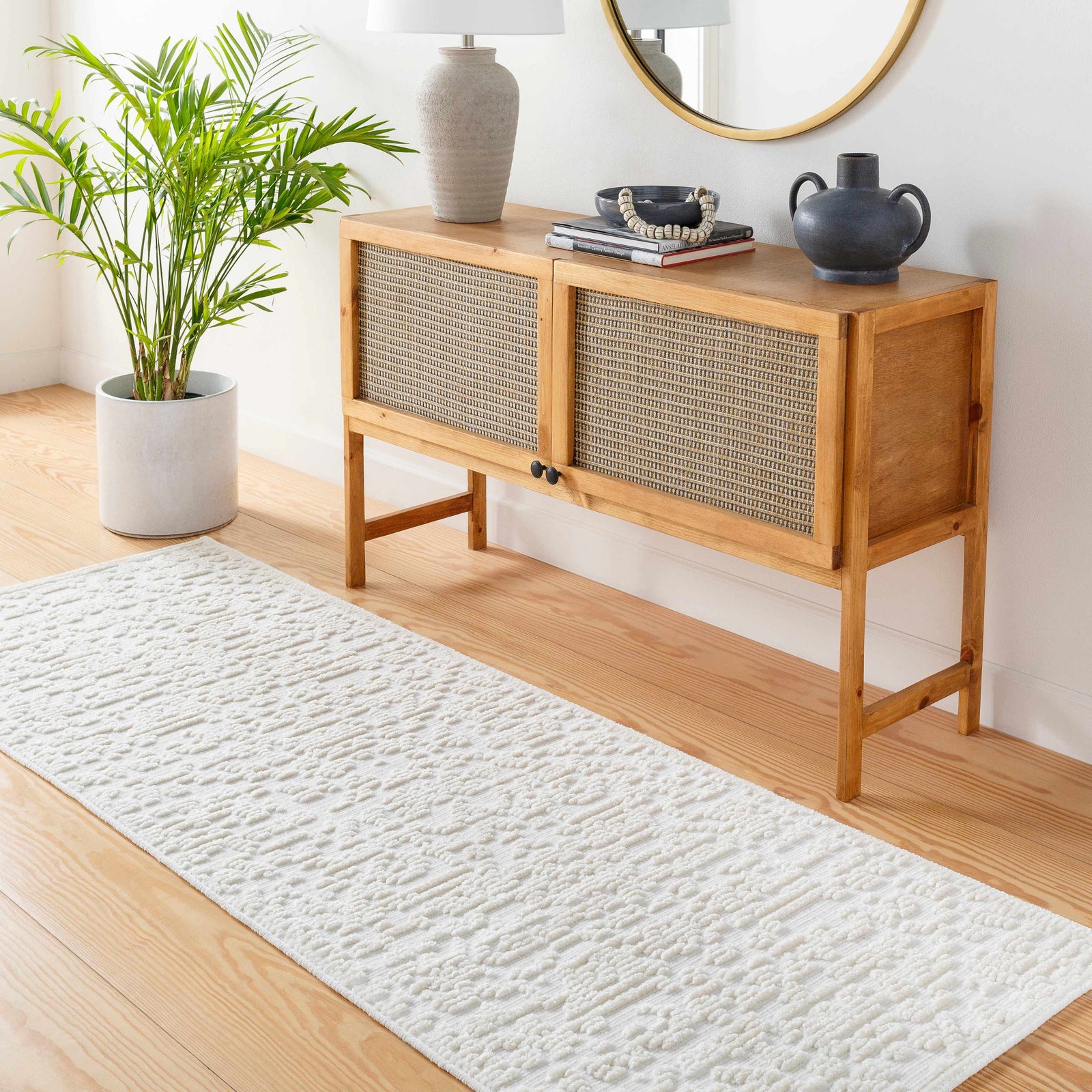Alfombra lavable color crema Beren