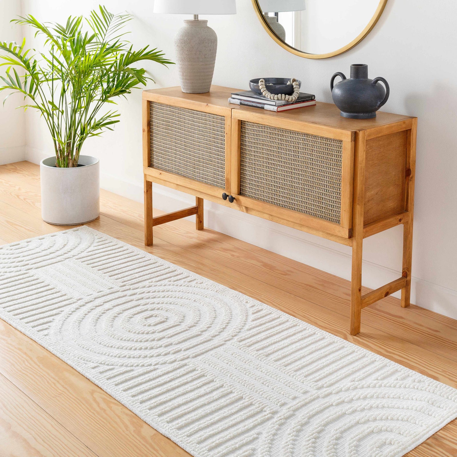 Alfombra lavable blanca Deron