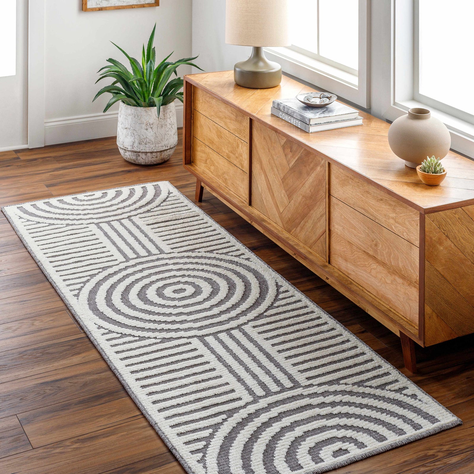 Alfombra lavable Deron Gray Rainbow