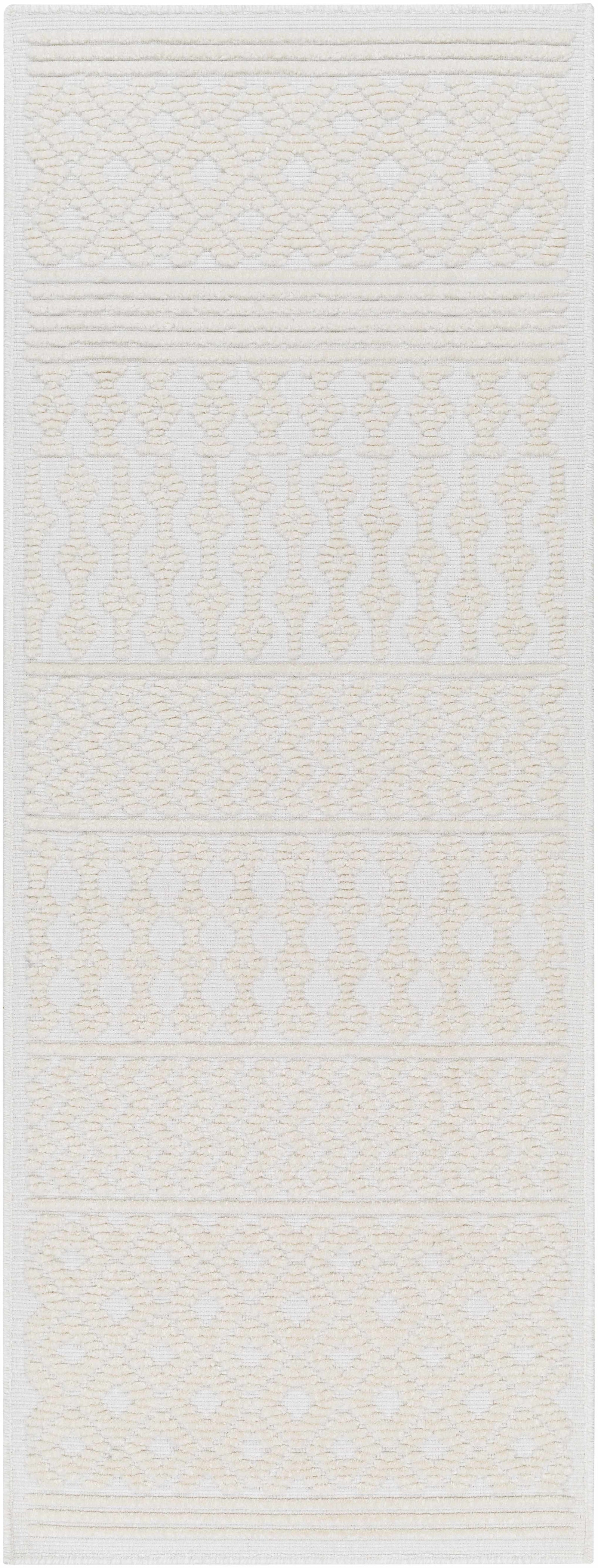 Alfombra lavable de color blanco Drago