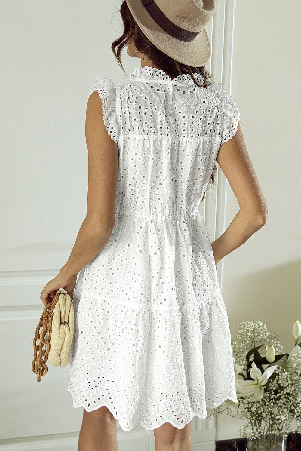 Boho White Eyelet Dress