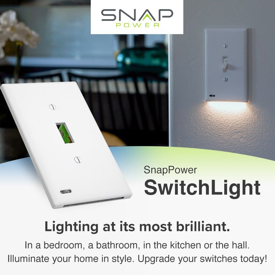 Interruptor de luz SnapPower, 1 interruptor, color blanco