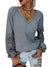 Everyday V-Neck T-Shirt with Crochet Sleeves