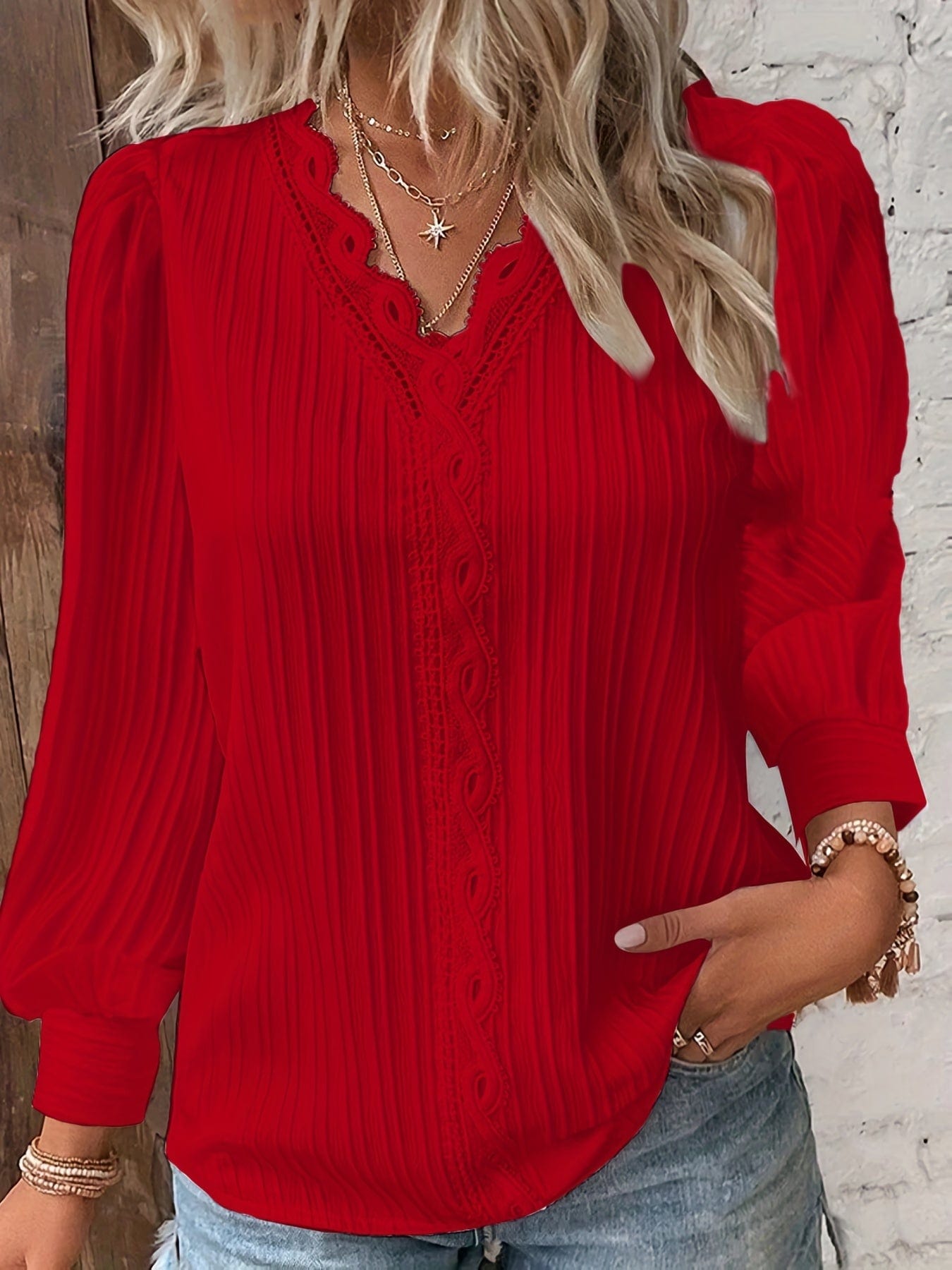 Feminine Knit Cardigan with Lace Detailing