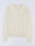 Casual Knit Cardigan with Lace Trim