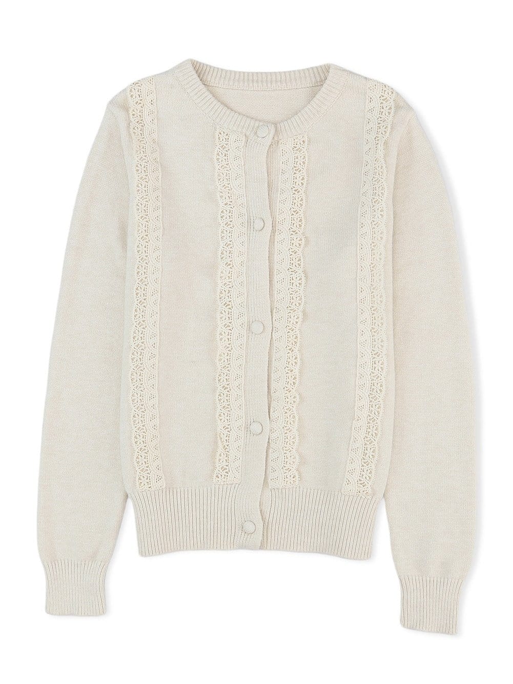 Casual Knit Cardigan with Lace Trim