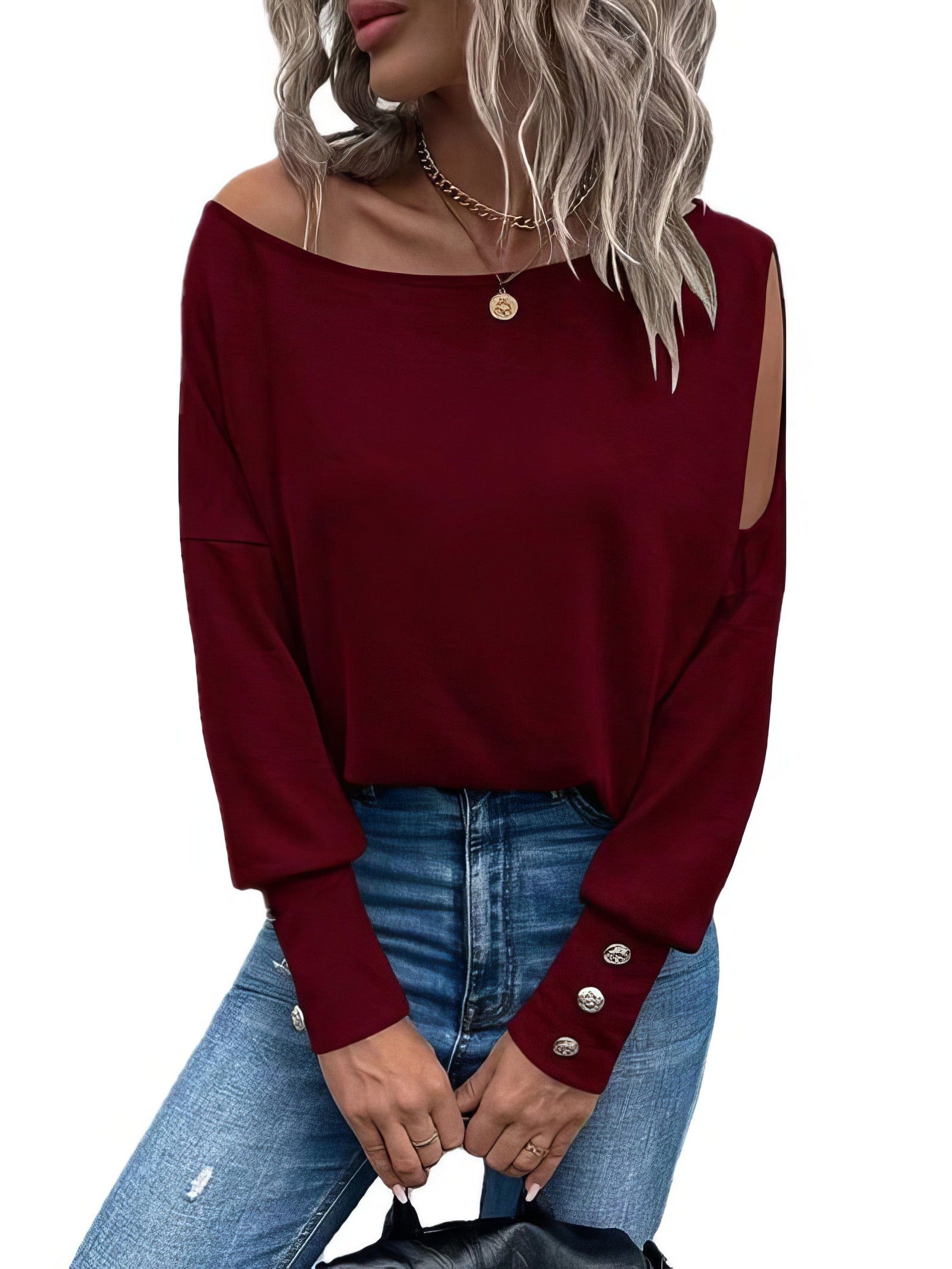 Modern and Stylish Cutout Shoulder Top