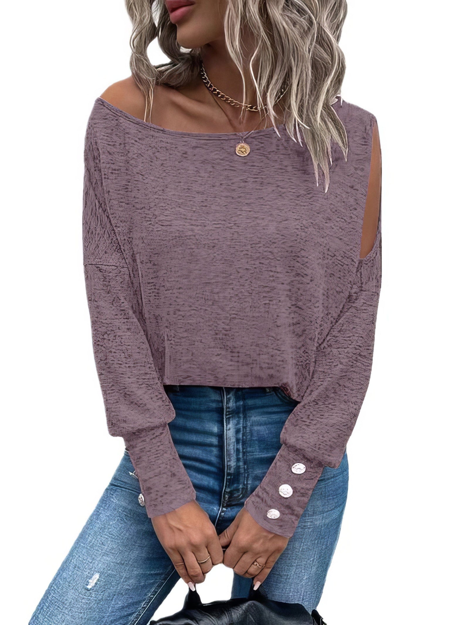 Modern and Stylish Cutout Shoulder Top