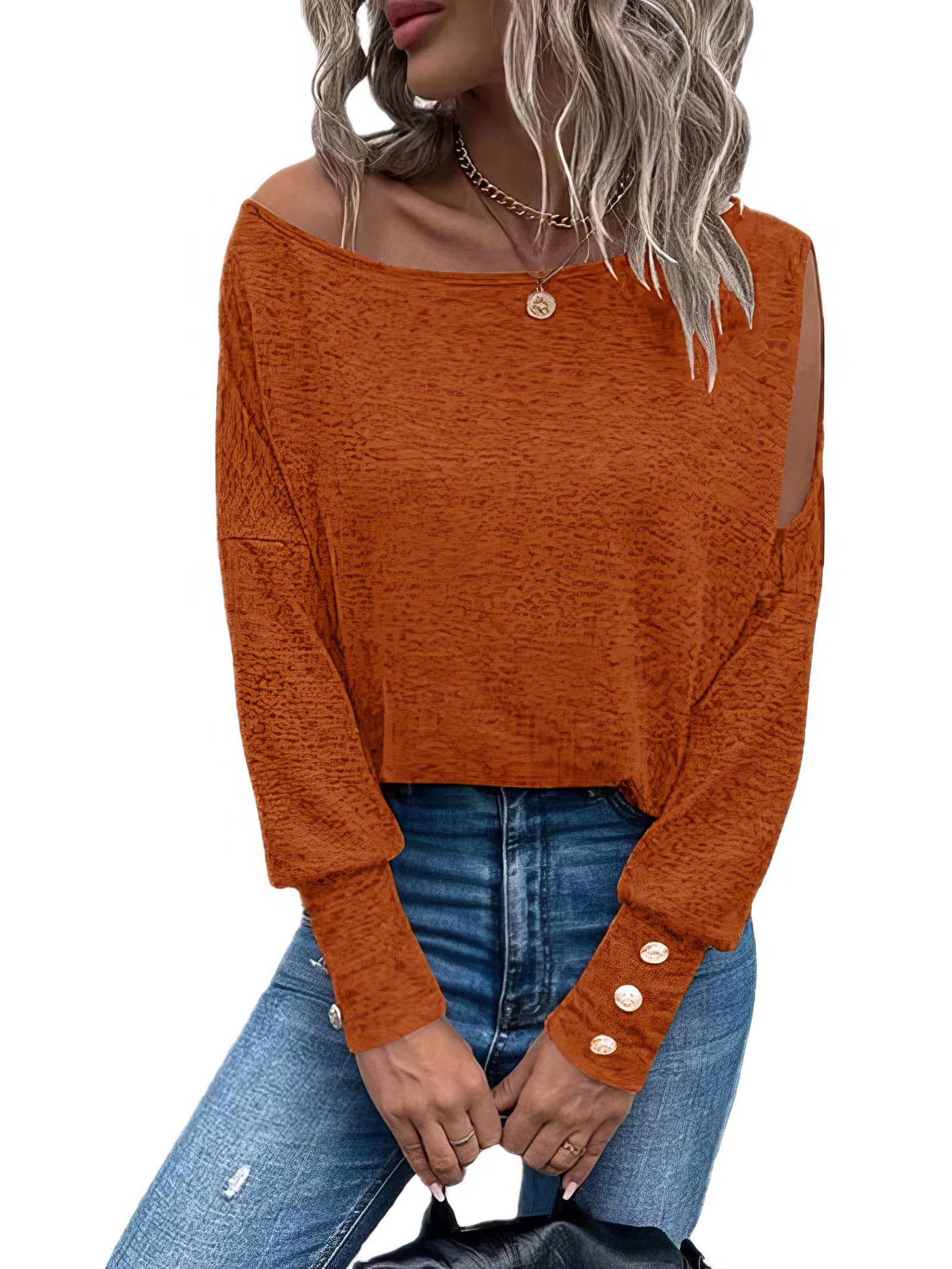 Modern and Stylish Cutout Shoulder Top
