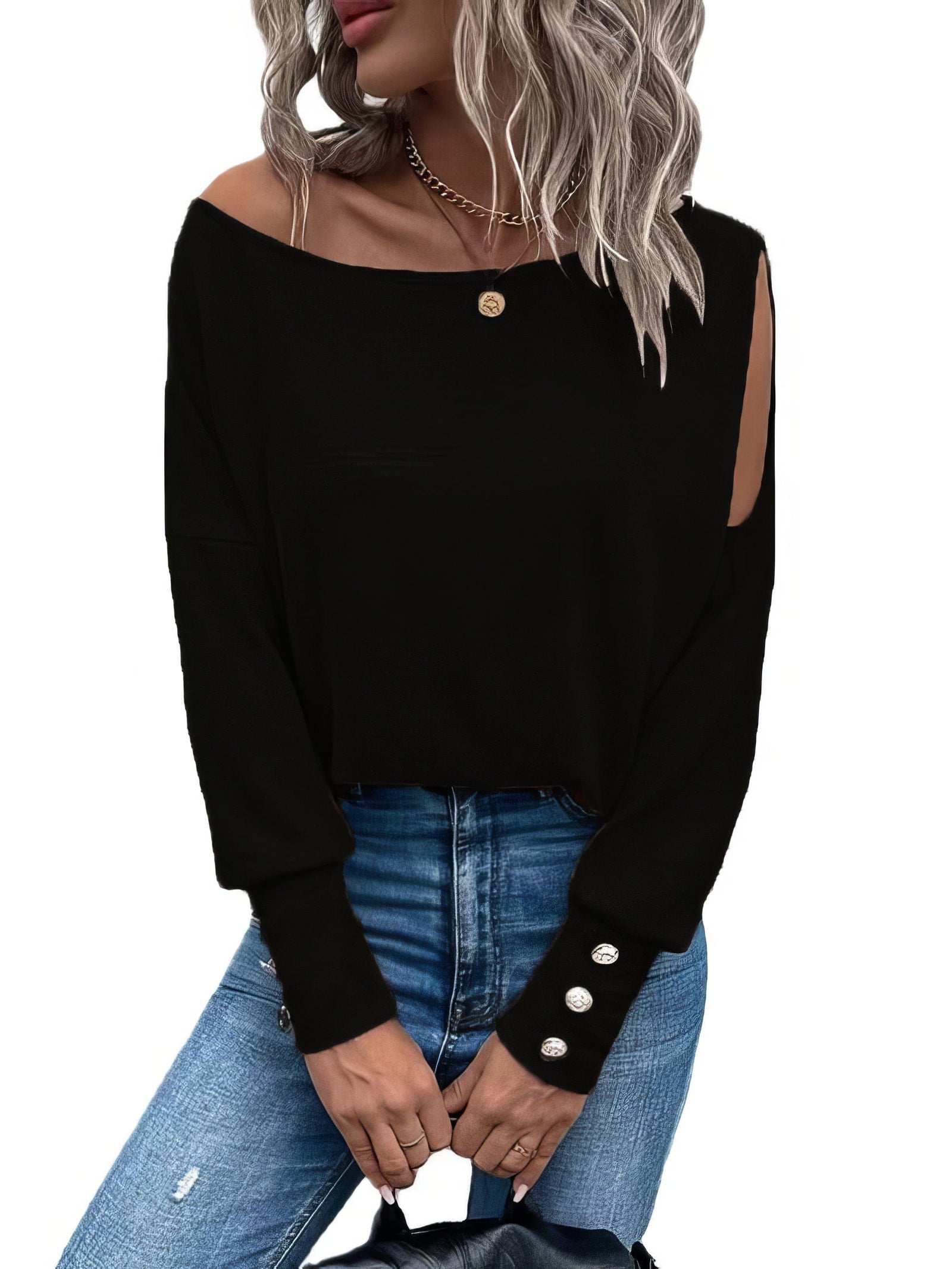 Modern and Stylish Cutout Shoulder Top