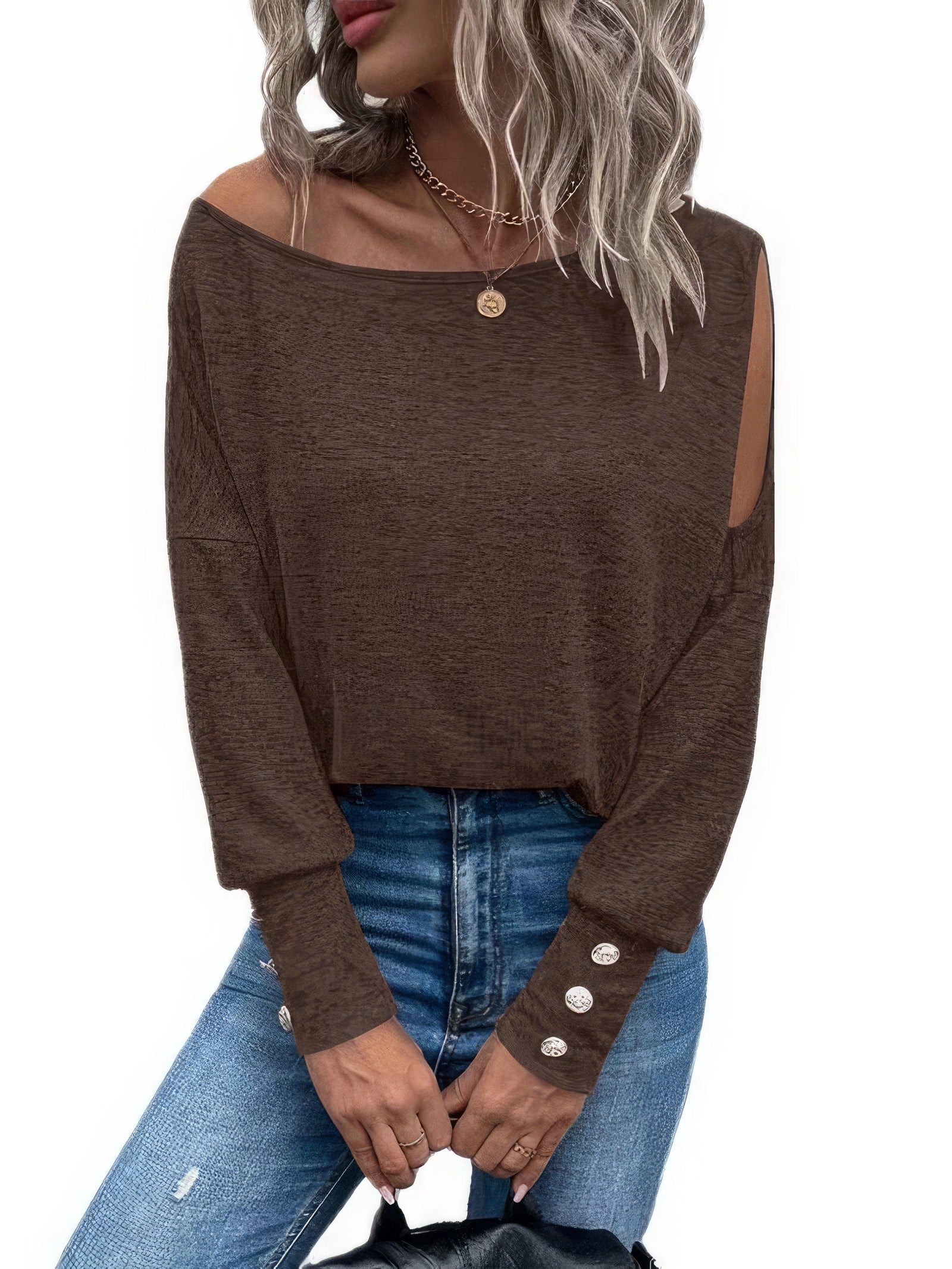 Modern and Stylish Cutout Shoulder Top