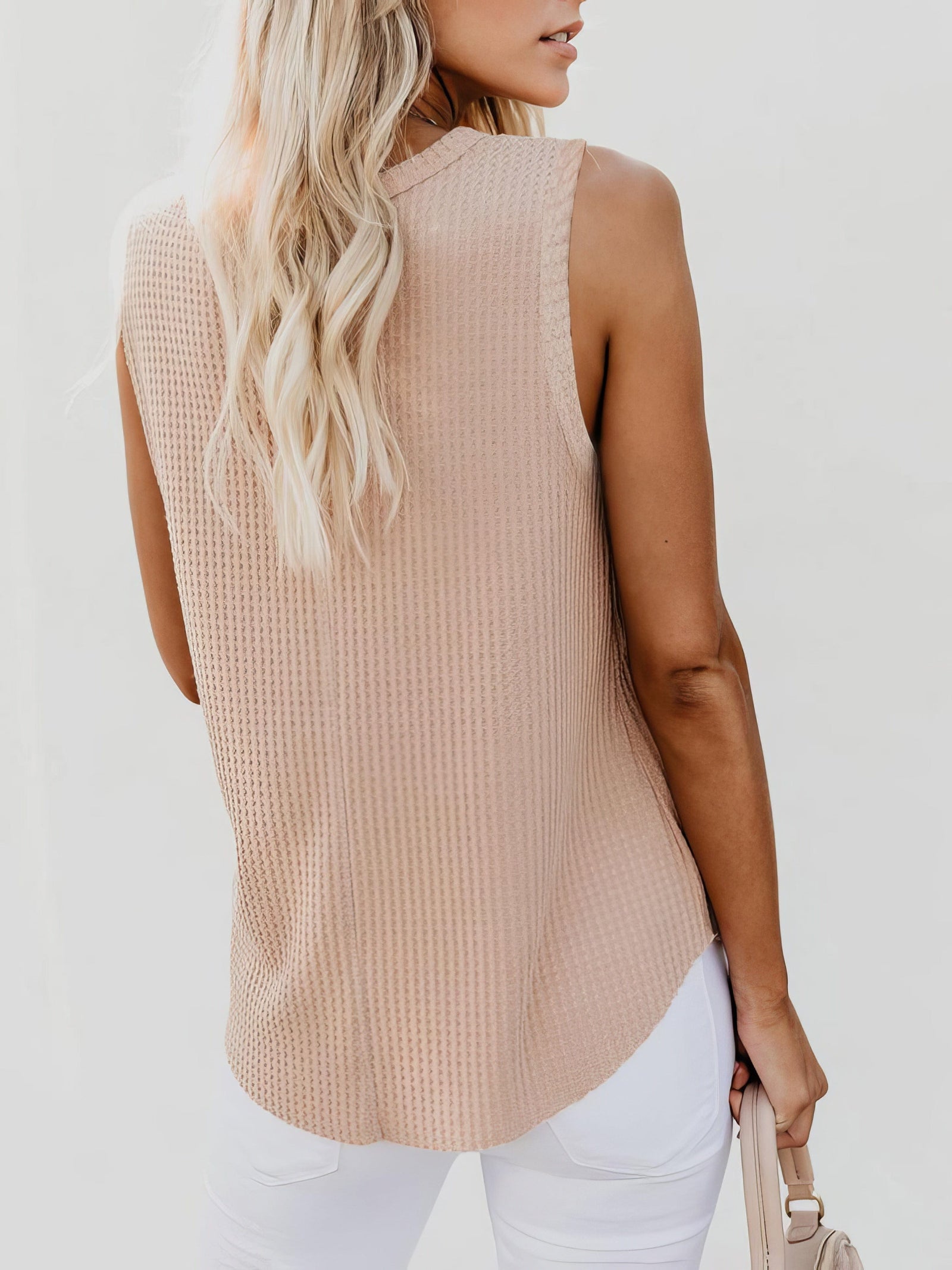 Solid Color Sleeveless Shirt