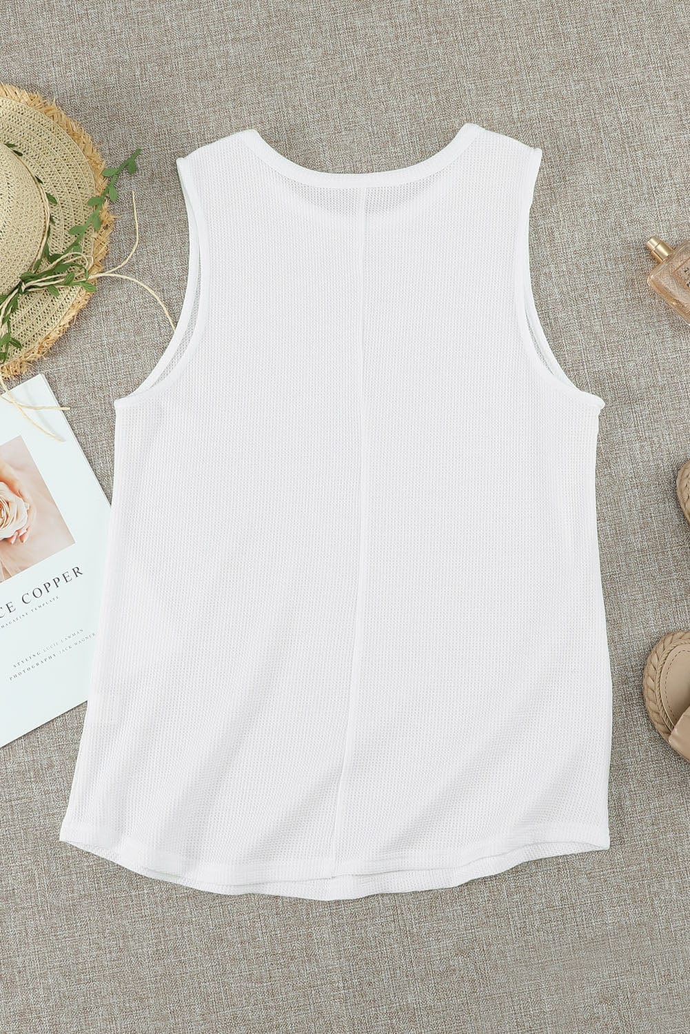 Solid Color Sleeveless Shirt