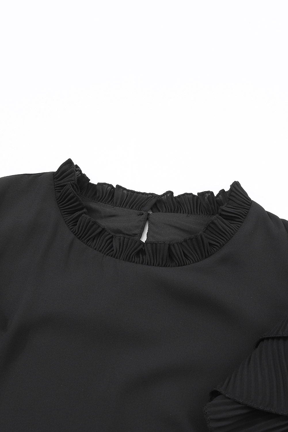 Pleated Ruffle Blouse