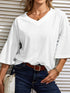 Long Sleeve V Neck Casual Top