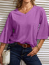 Long Sleeve V Neck Casual Top