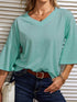 Long Sleeve V Neck Casual Top