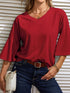 Long Sleeve V Neck Casual Top