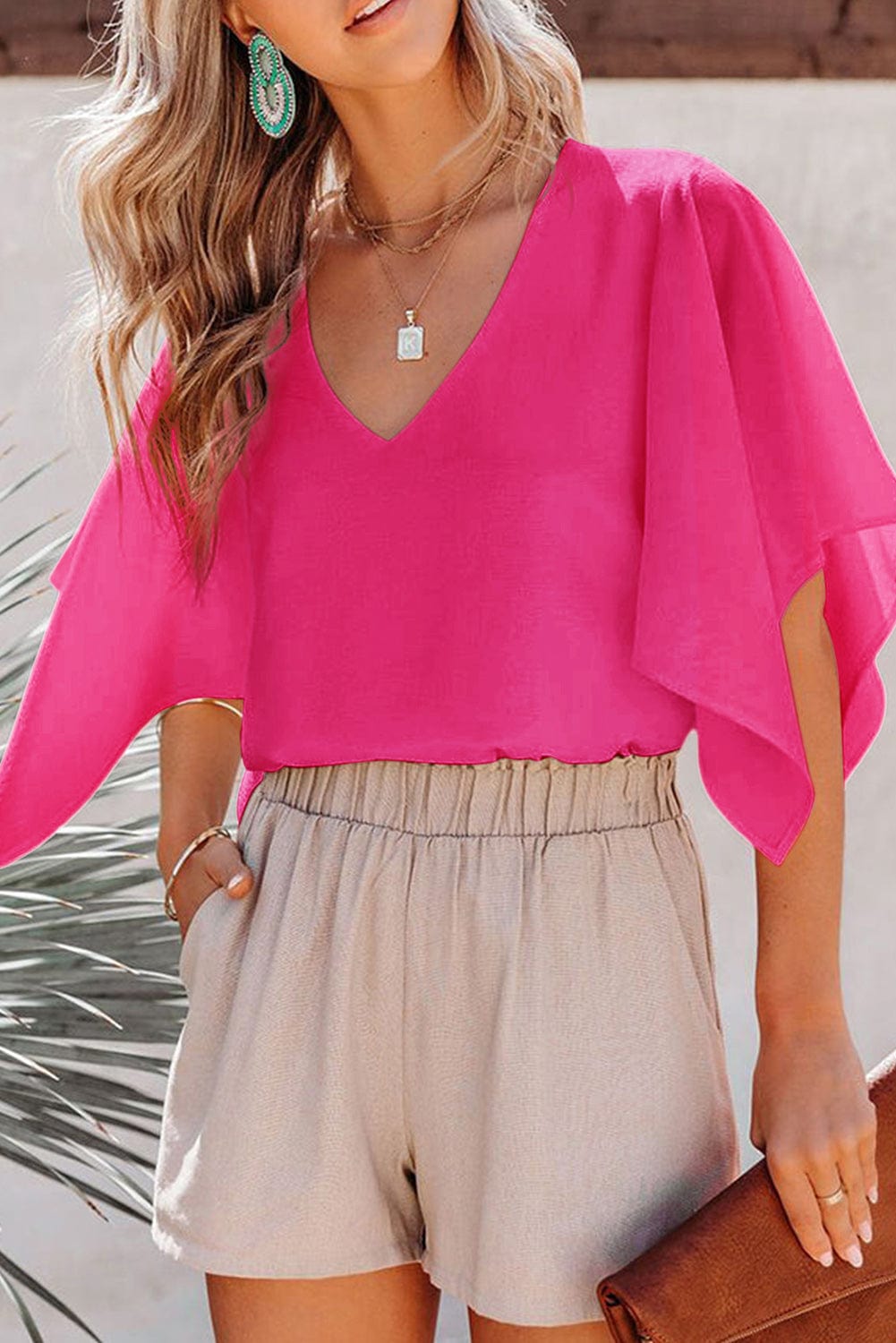 Long Sleeve V Neck Casual Top