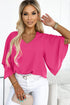 Long Sleeve V Neck Casual Top