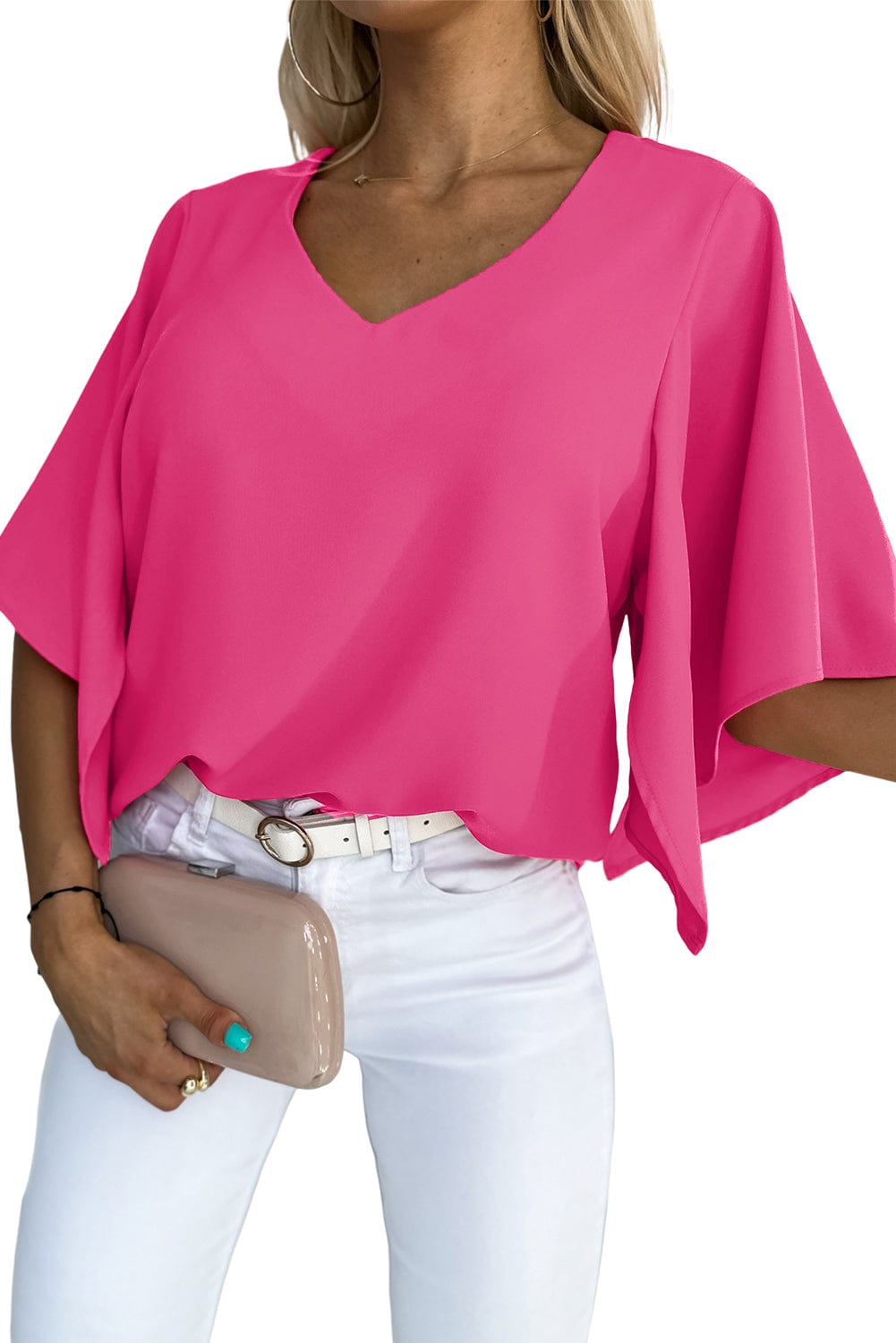 Long Sleeve V Neck Casual Top
