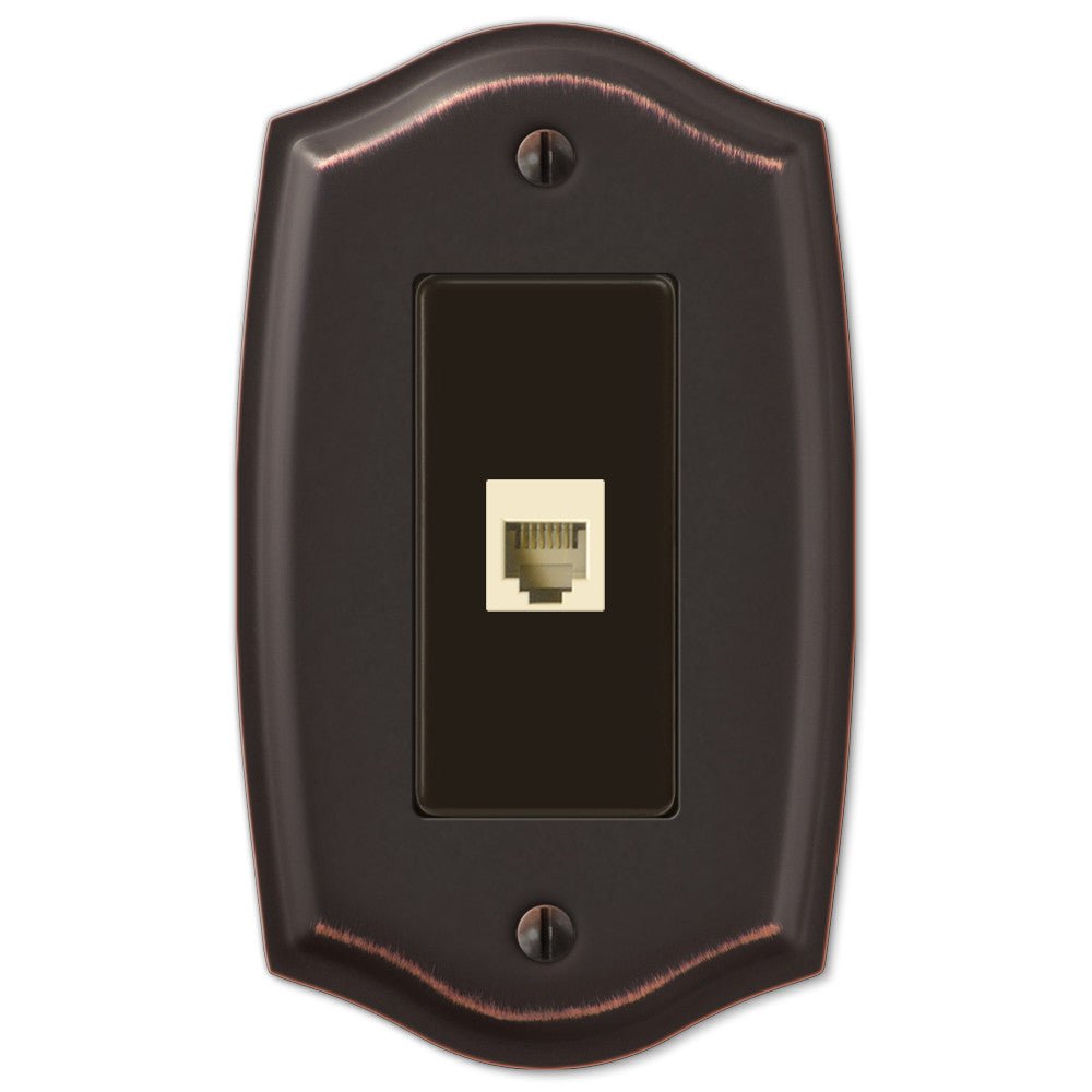 Placa de pared de acero envejecido de Sonoma, 1 toma de teléfono