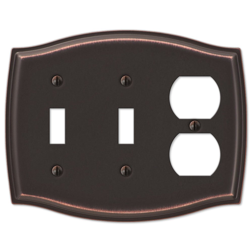 Sonoma - Placa de pared de acero envejecido con 2 palancas y 1 dúplex