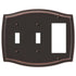 Placa de pared Sonoma de acero en bronce envejecido con 2 palancas y 1 palanca basculante