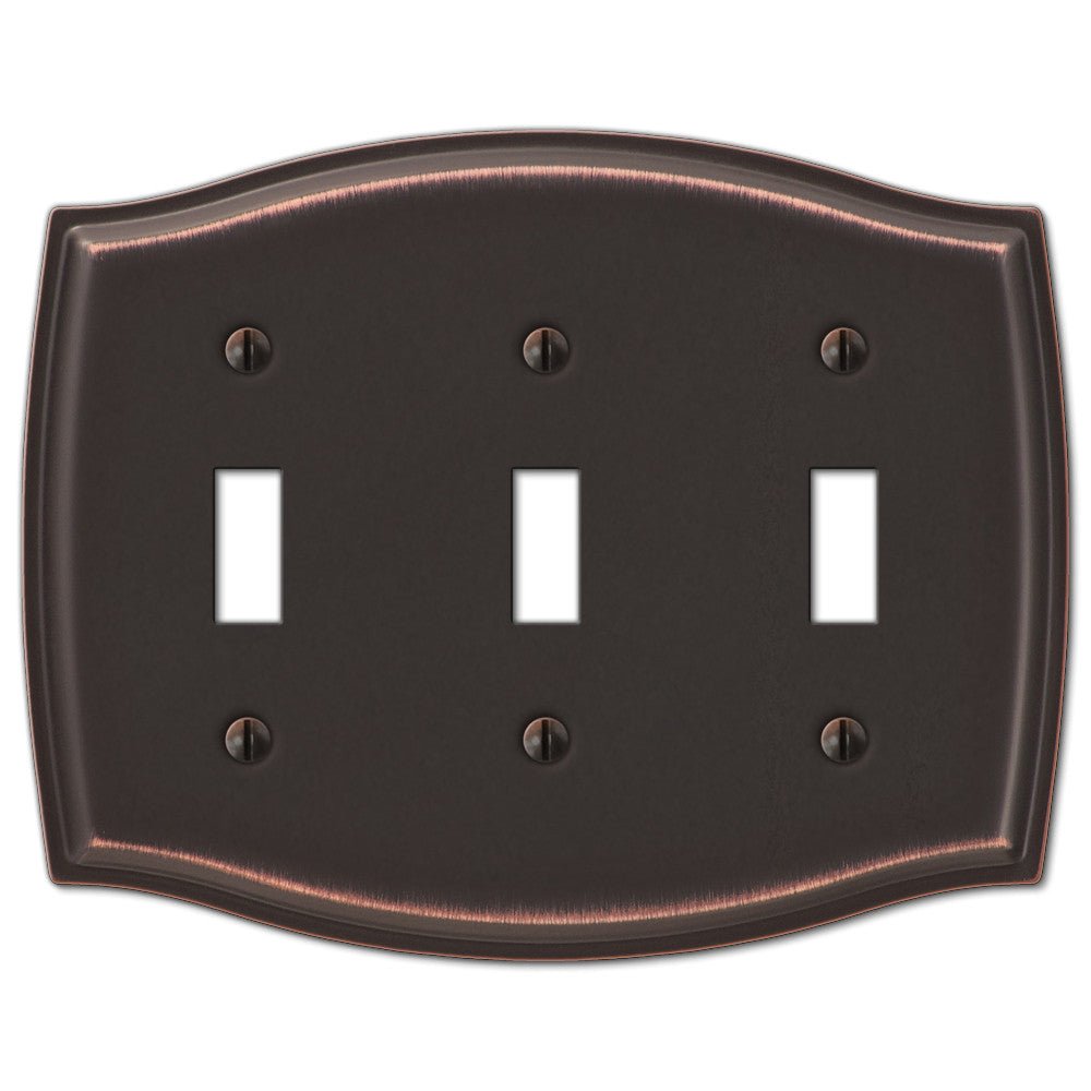 Placa de pared Sonoma de acero en bronce envejecido con 3 palancas