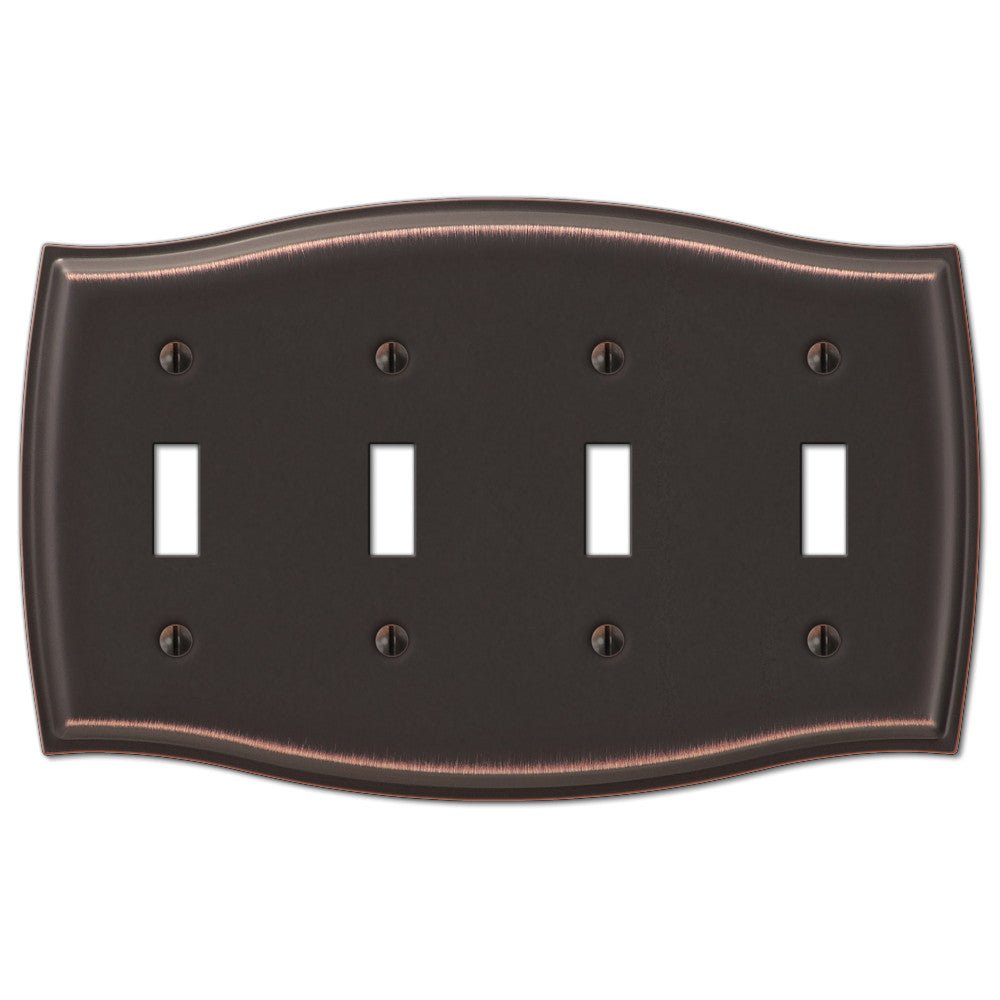 Placa de pared Sonoma de acero en bronce envejecido con 4 palancas