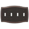 Placa de pared Sonoma de acero en bronce envejecido con 4 palancas